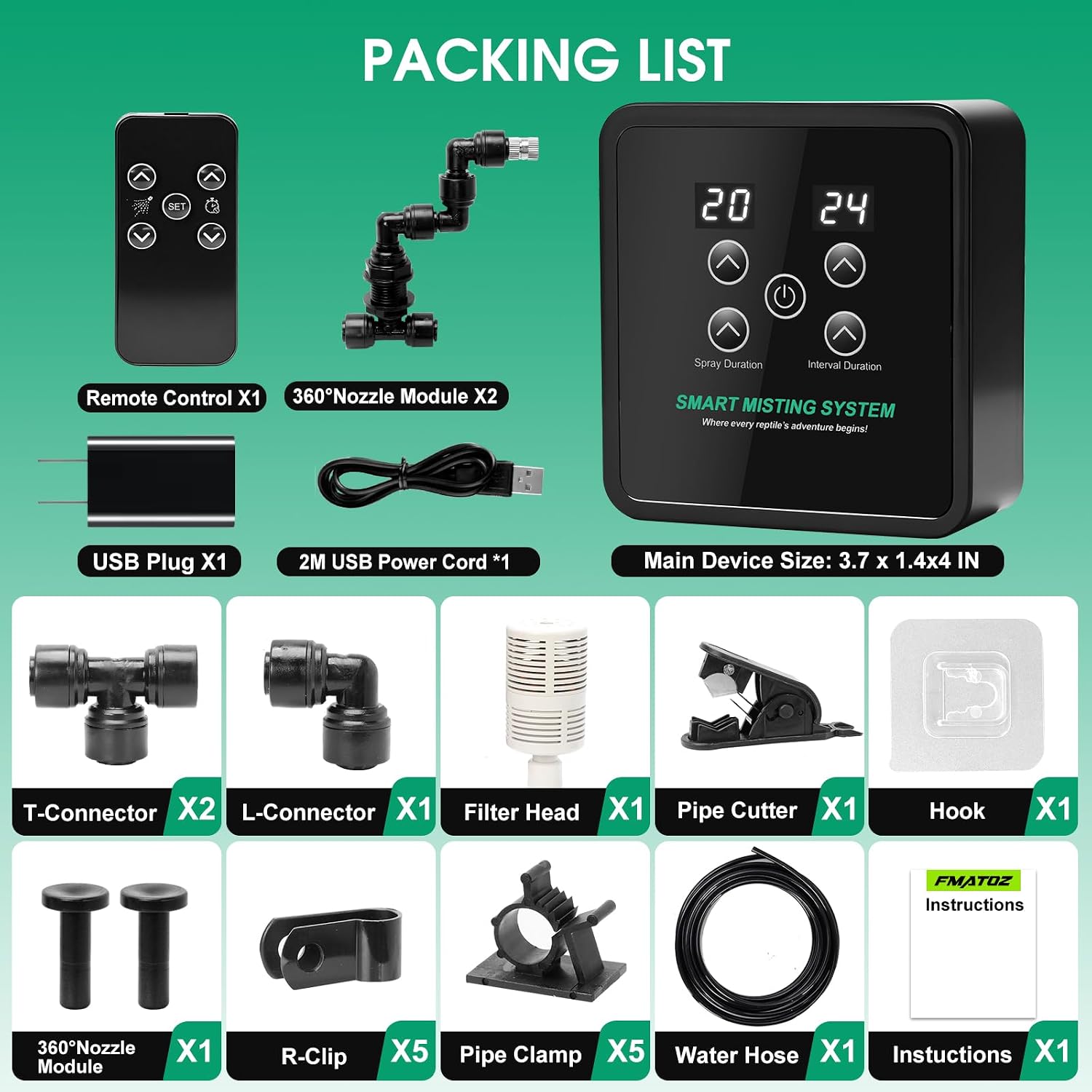 Reptile terrarium fogger system components