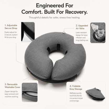 Extra large grey recovery cone for German Shepherds and Rottweilers