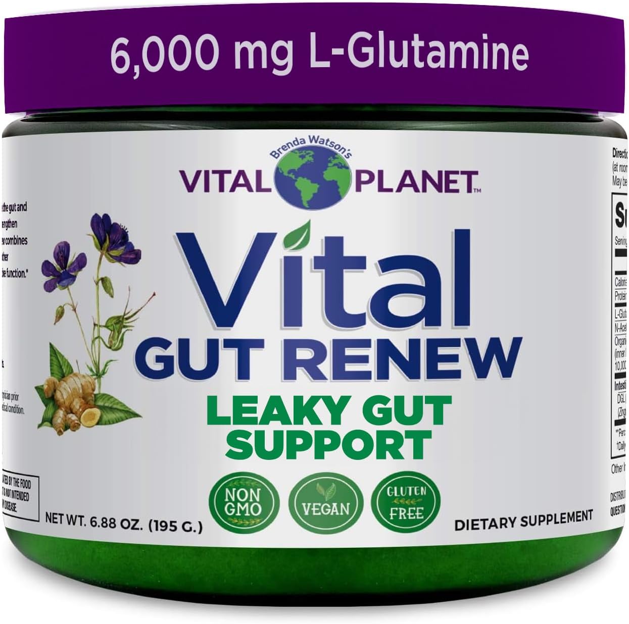 Vital Planet Vital Gut Renew powder supplement bottle front view