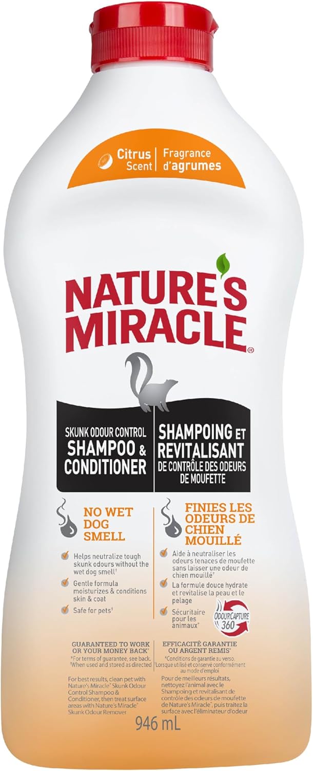 Nature's Miracle Skunk Odor Control Shampoo & Conditioner Lavender Scent 32 Ounces, Odor Control Formula - Image 9