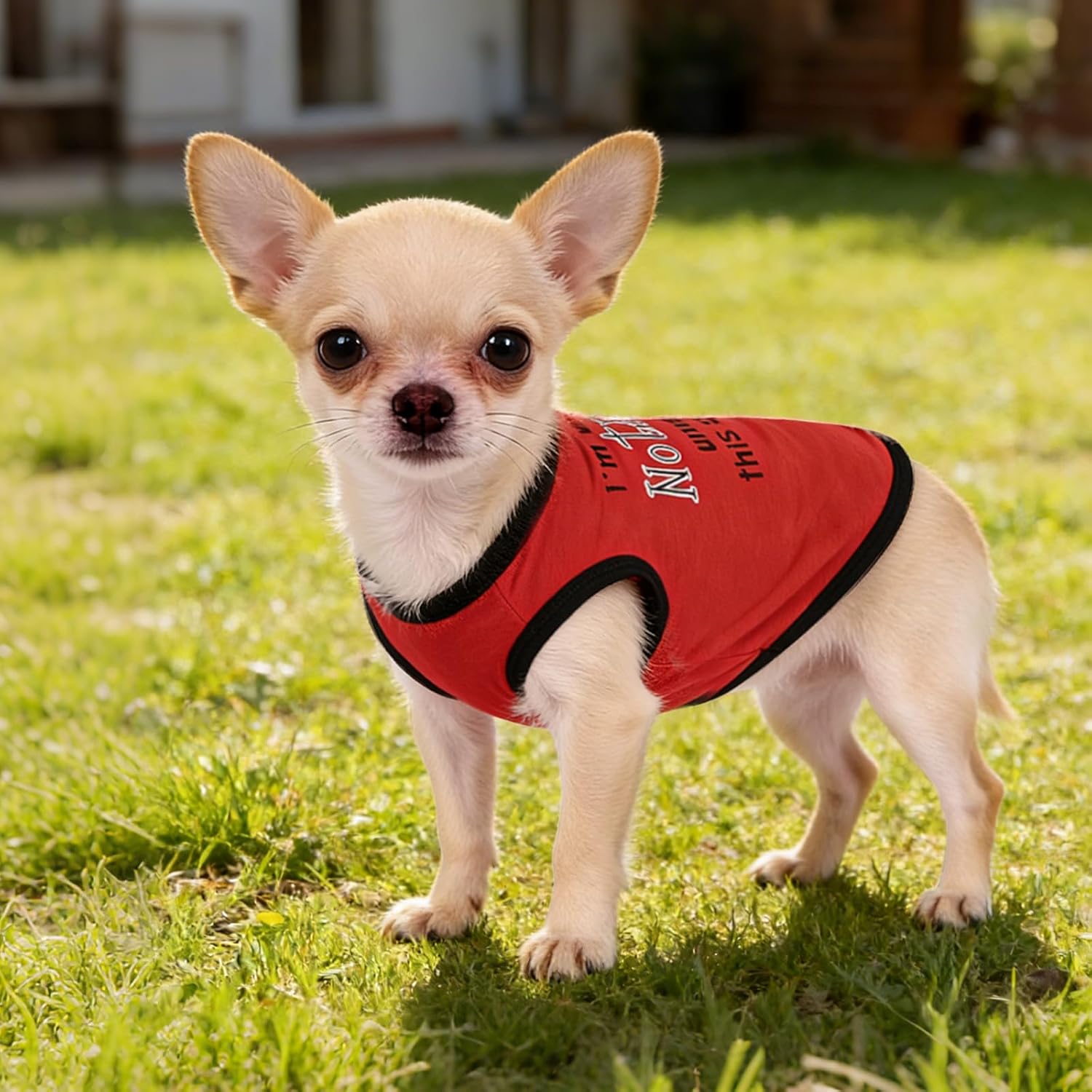 Puppy model showing fit of summer dog vest