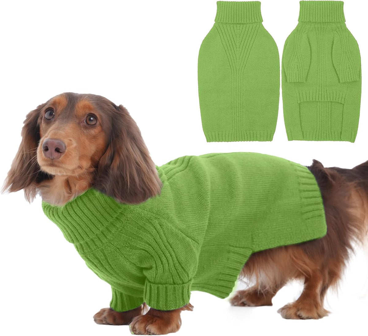 IECOii XXL Dog Sweater,Thermal Knit Big Dog Sweater Christmas,Pet Turtleneck Doggy Sweatshirt for Extra Large Dogs Boy Girl,Stretchy Large Dogs Cold Weather Outfit Pitbull Clothes,(Green XXL) - Image 15