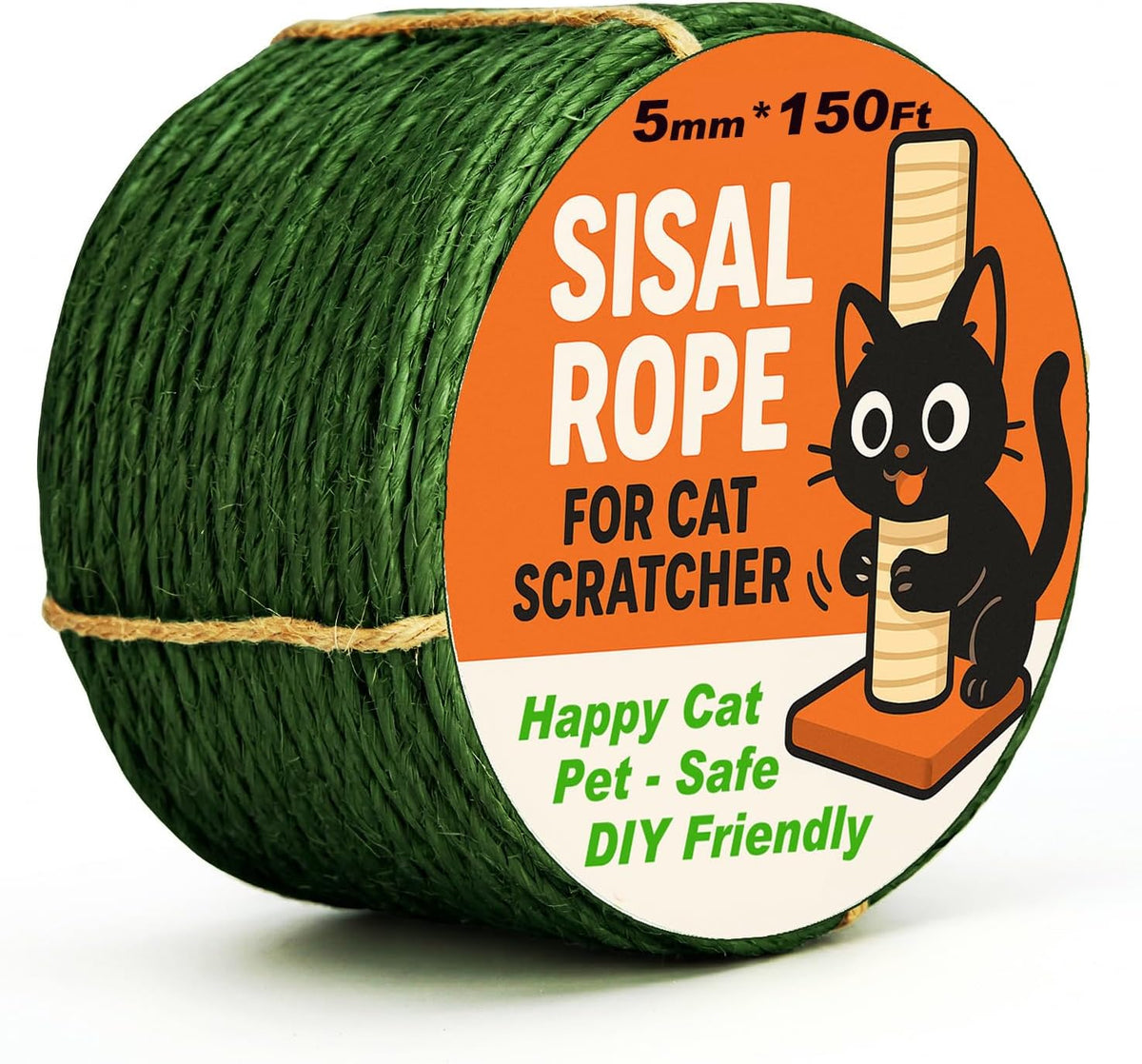 Natural Sisal Rope for Cat Scratcher Tree Thick 5-mm 1/5 Inch by 100 Feet, Cat Tower Climbing Twine for Cat Scratching Post Replacement, Scratch Post Repairing, Replace, Recovering and DIY, White - Image 12