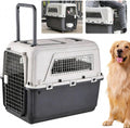 Generic large travel dog crate front view showing the secure metal wire door.