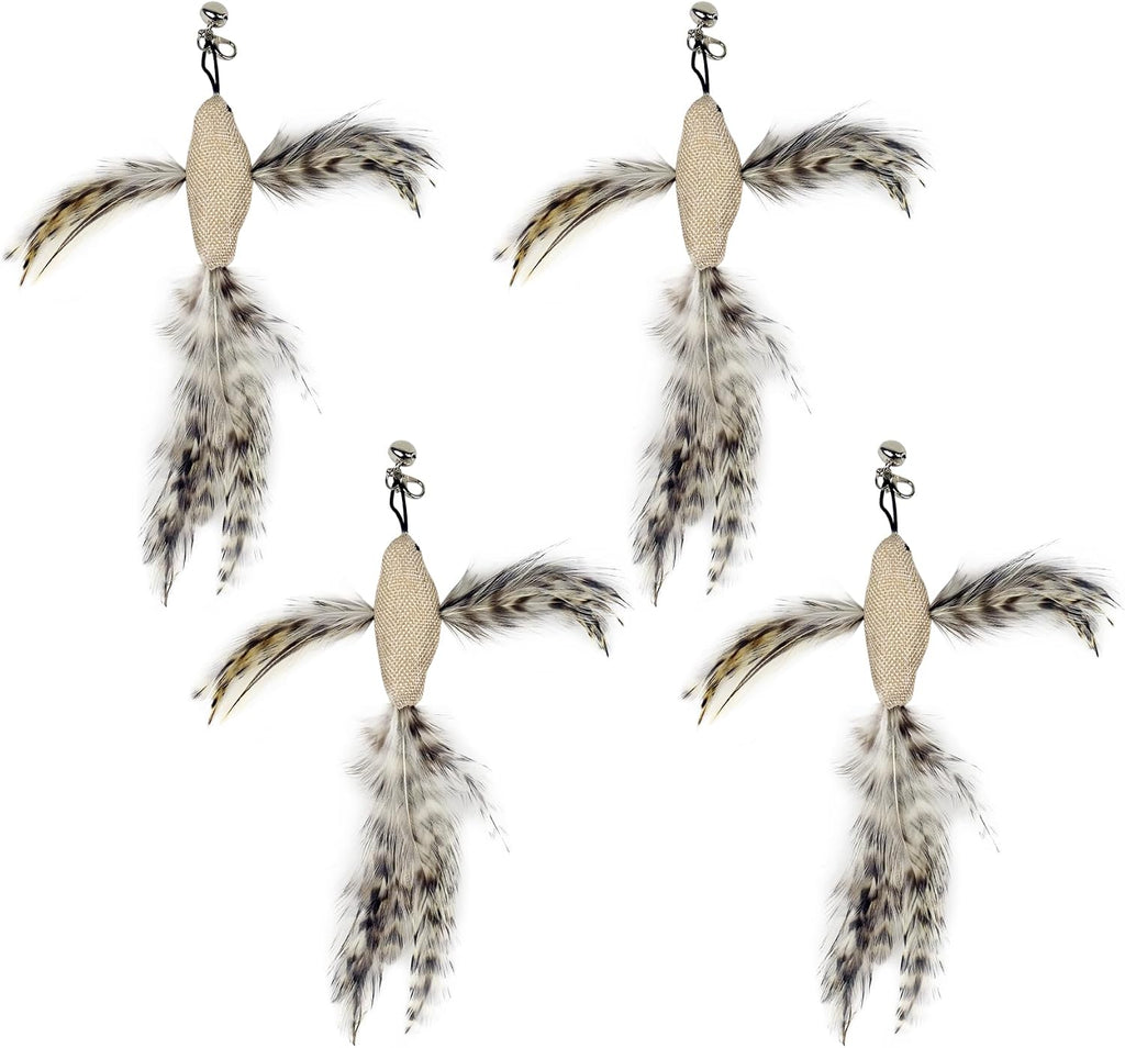 TTcat Cat Toy Replacement Cat Toy Refills, 4 Pcs Simulation Insects and Bird Feathers Refills, cat Wand Toy attachments for Cat Wand. - Image 9