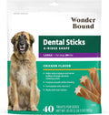 Wonder Bound chicken flavor dental sticks for large dogs front packaging