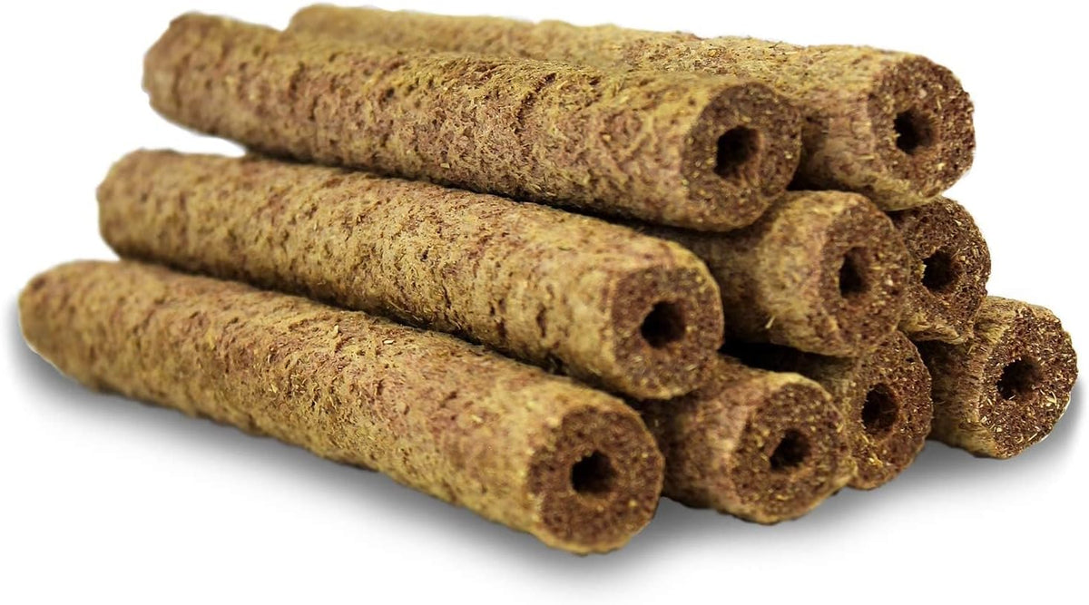 Close Up Texture Of Apple And Oat Puff Stick Showing Premium Oat Hay
