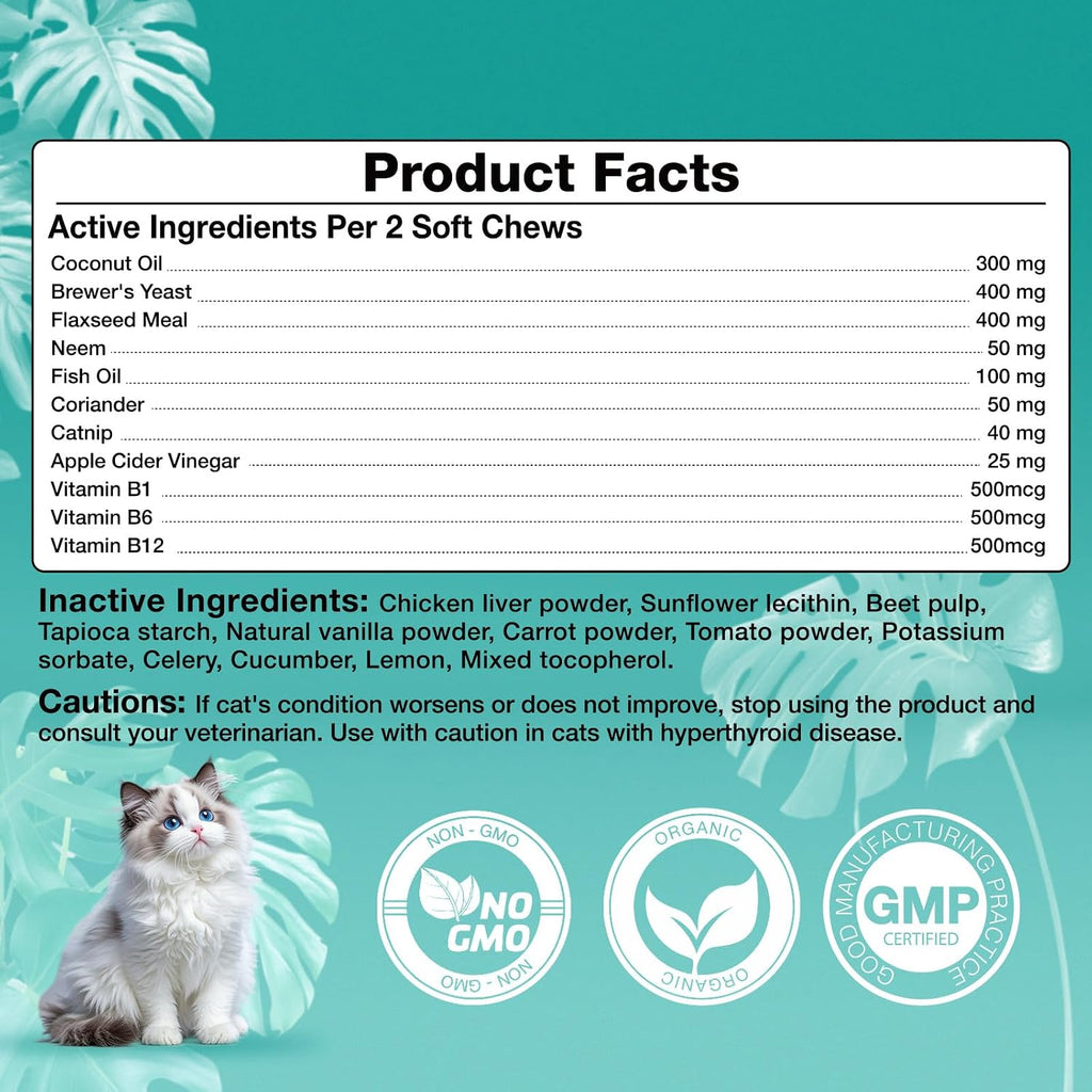 UEOWJET USA imported cat skincare and coat support supplement packaging side view