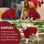 SUNFURA cable knit pet jumper showcasing the thick ribbed turtleneck collar