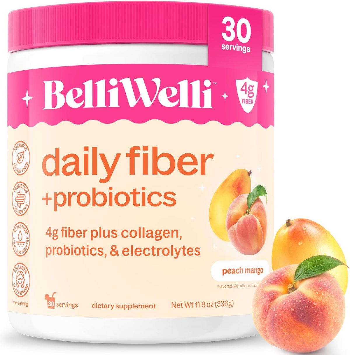 Belli Welli Fiber Supplement Powder with Prebiotics for Digestive Health and GLP-1 Support, Soluble Fiber for Gut Health & Debloat, Keto, Gluten Free, 16 Servings (1 Pack) Strawberry Lemonade - Image 13