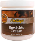 Fiebing's Rawhide Cream fourteen ounce jar front view for leather conditioning