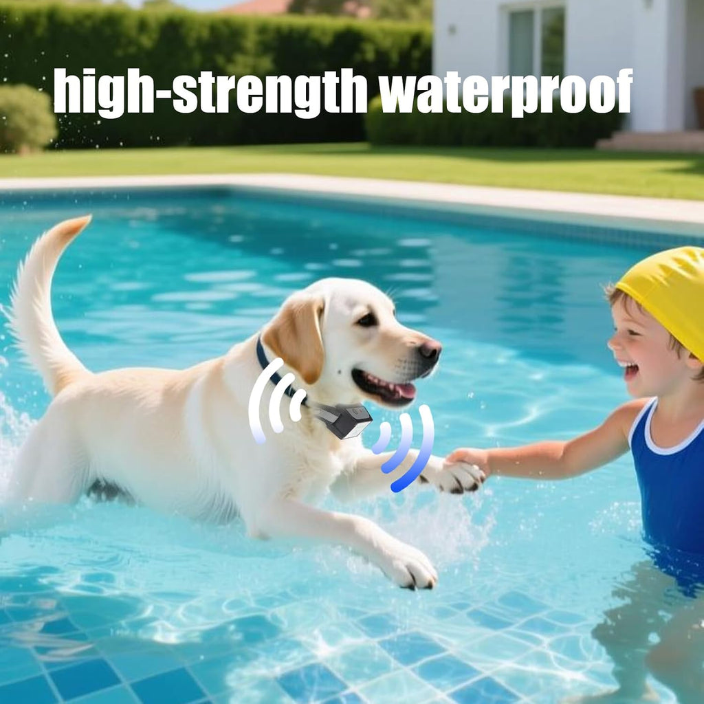 Intelligent wireless dog containment boundary setup diagram for large yards