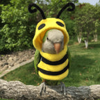 Bird Costume Diaper Flight Suit Bee Shape Clothes Cosplay Photo Prop for Parrots Lovebird Budgie Parakeet Cockatiel Sun Conure, Small Animals Apparel (Bee Without Diaper, Medium), Green (BPF1) - Image 9