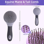 Uylkm horse grooming brush ergonomic silicone handle detail
