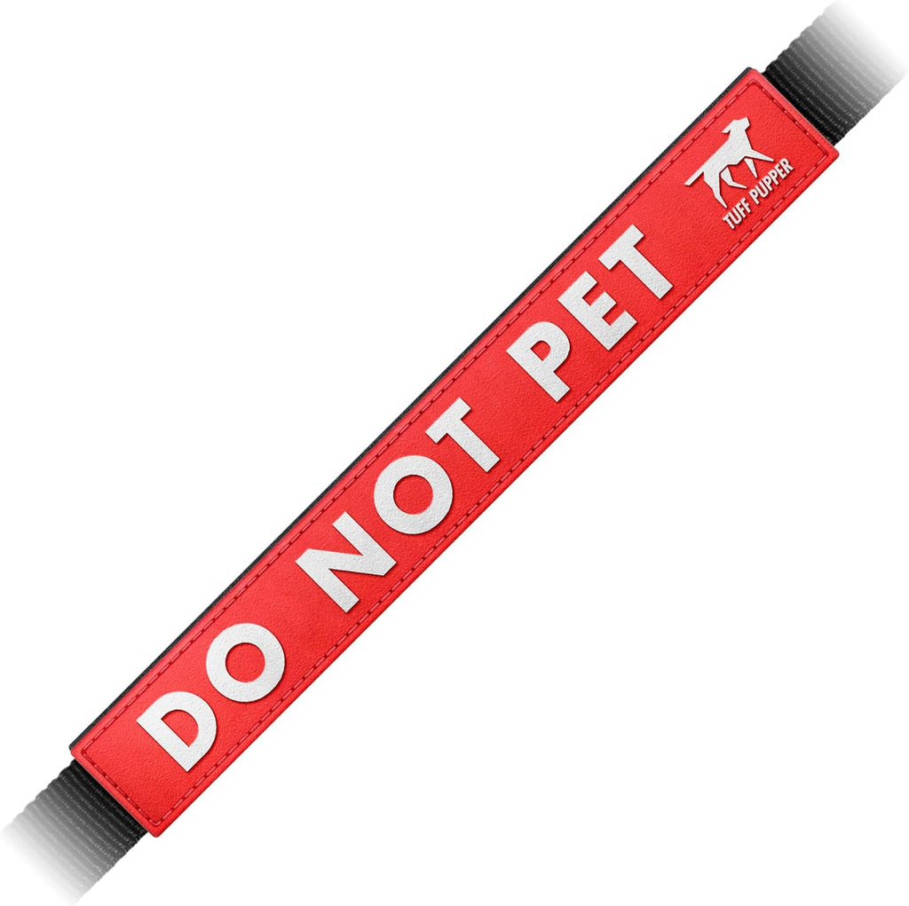 Tuff Pupper waterproof leash sleeve front view warning tag for dogs