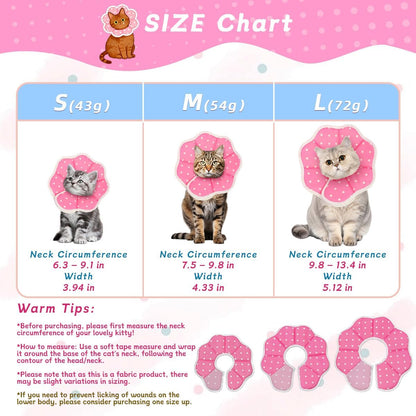 Soft fabric anti bite and anti lick cat collar for safe post op healing and grooming
