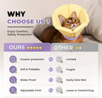 Anti scratching lightweight yellow Elizabethan neck cone for small dogs