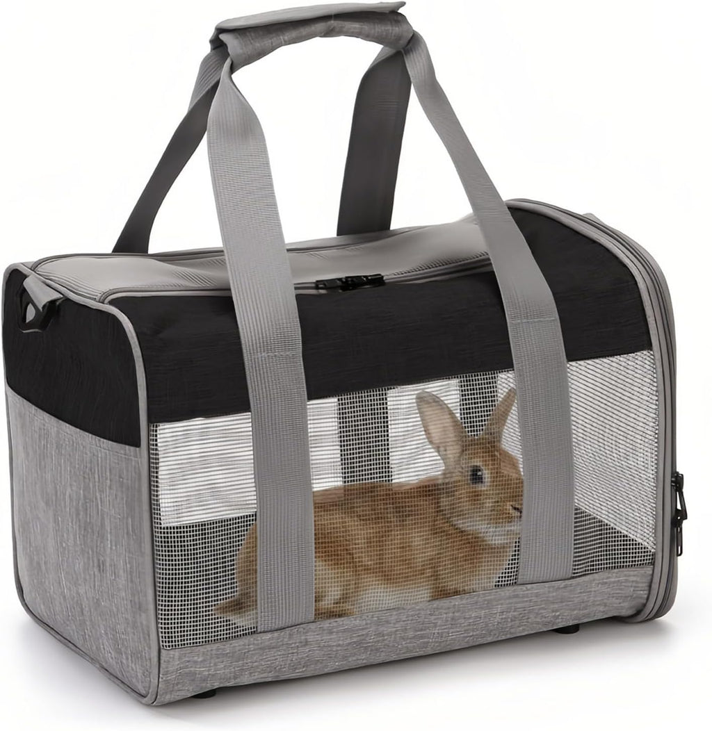 PINVNBY bunny carrier front view with mesh panels