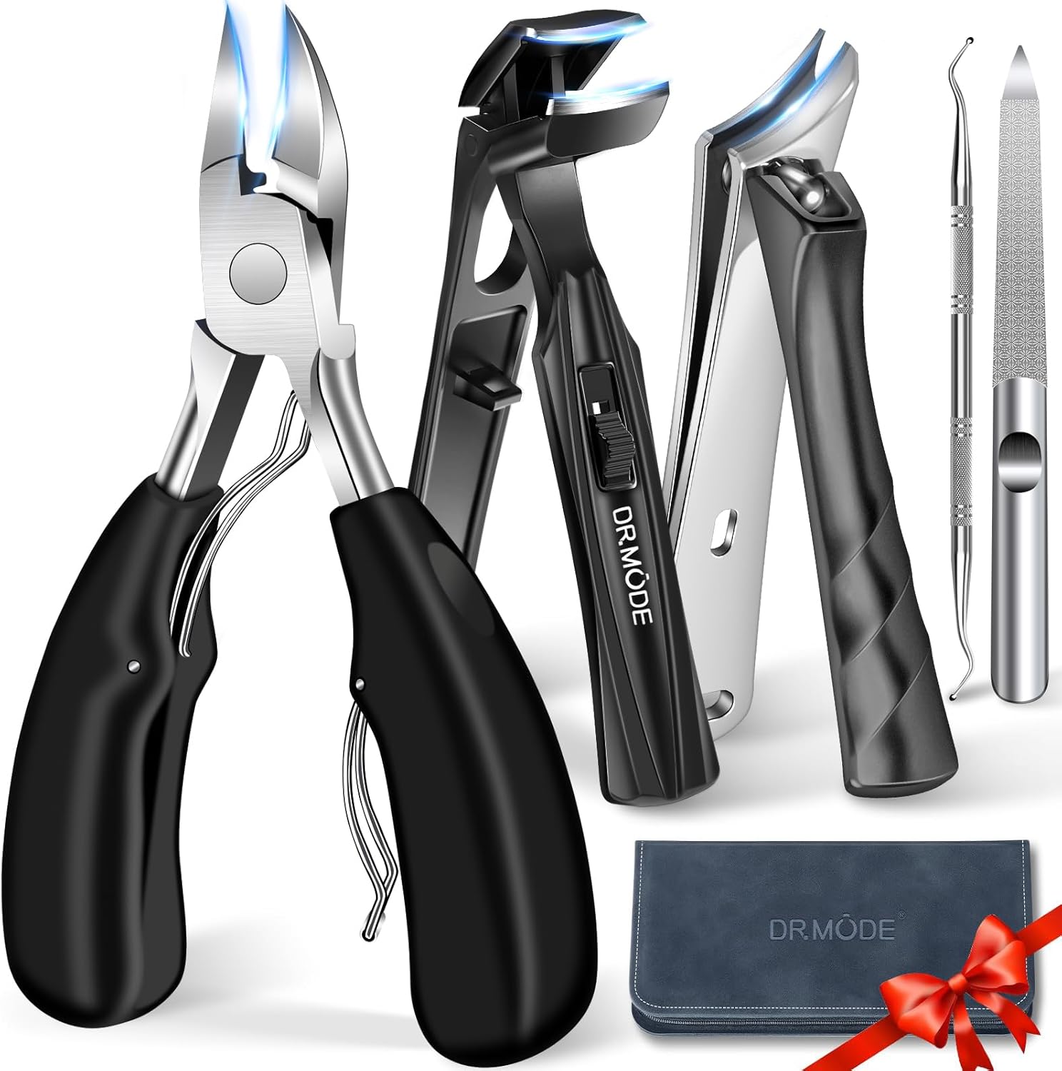 DR.MODE thick toenail clipper set with storage case