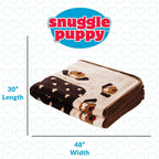 Snuggle Puppie brown pattern pet blanket folded neatly showcasing its premium texture