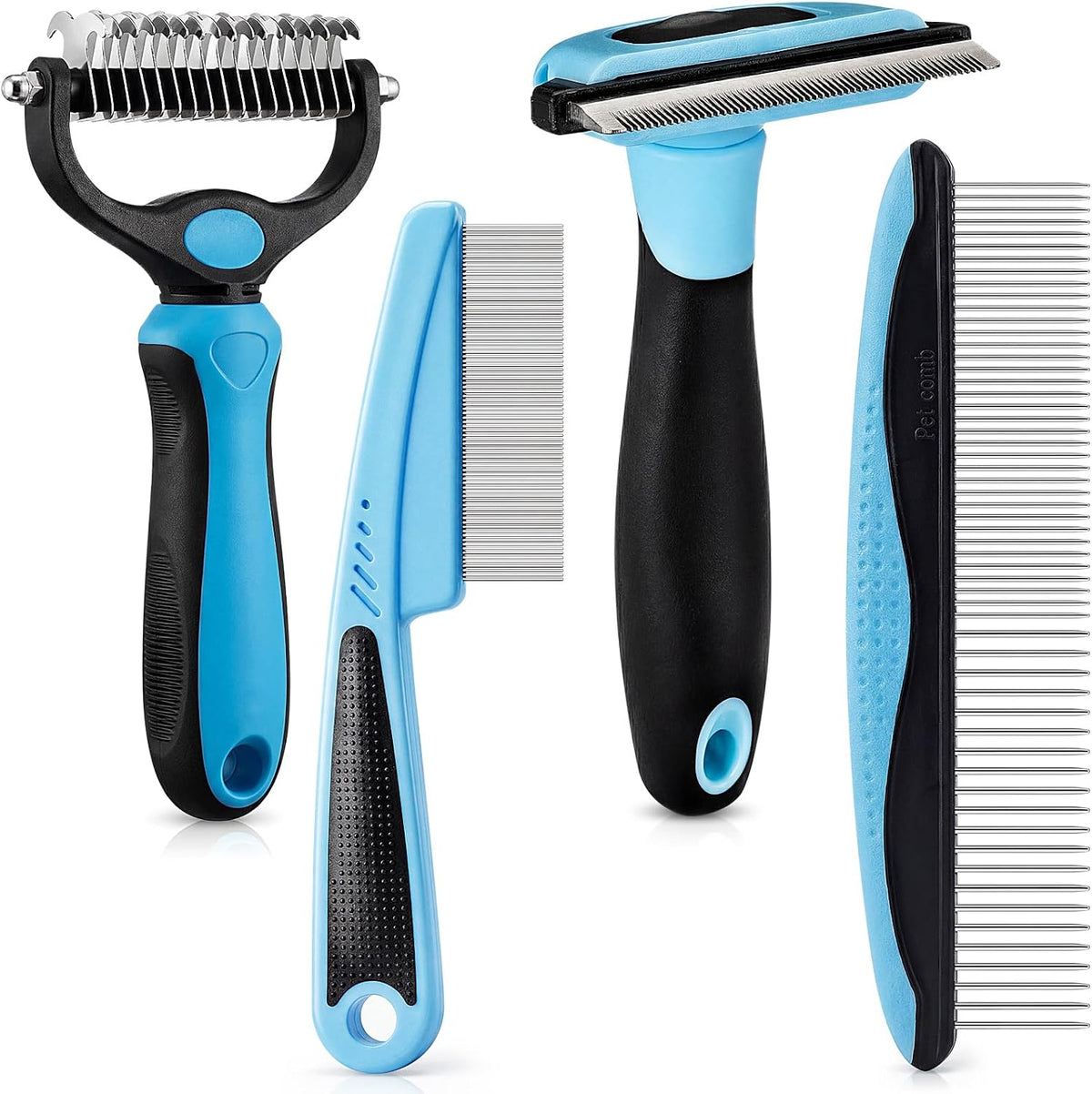 Patelai portable pet grooming kit packaging layout with seven images