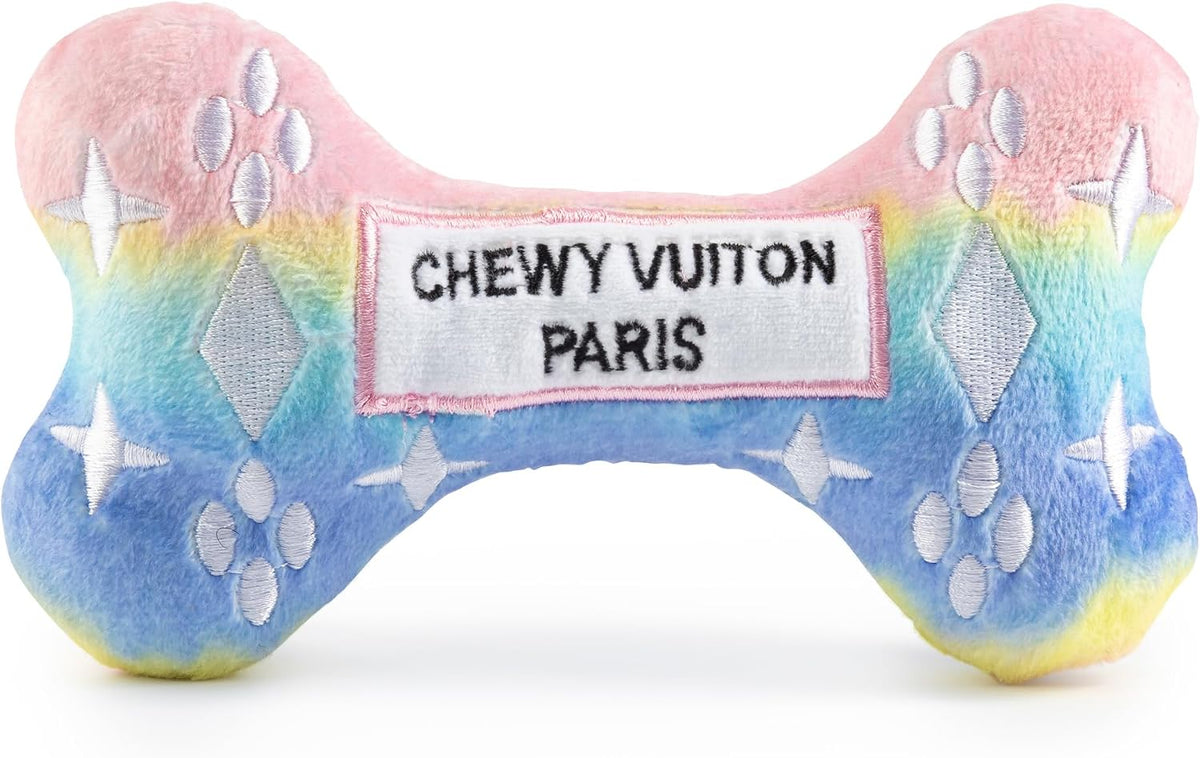 Haute Diggity Dog Chewy Vuiton Bone Plush Squeaky Dog Toy, Soft Durable Designer-Inspired Stuffed Puppy Chew Toys for Small & Medium Dogs, Machine-Washable (Tan Checker) Small - Image 14