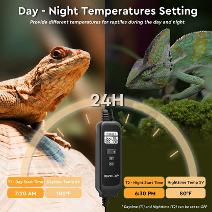 Reptitrip 8.5 inch deep dome terrarium lamp with ceramic heat emitter bulb.