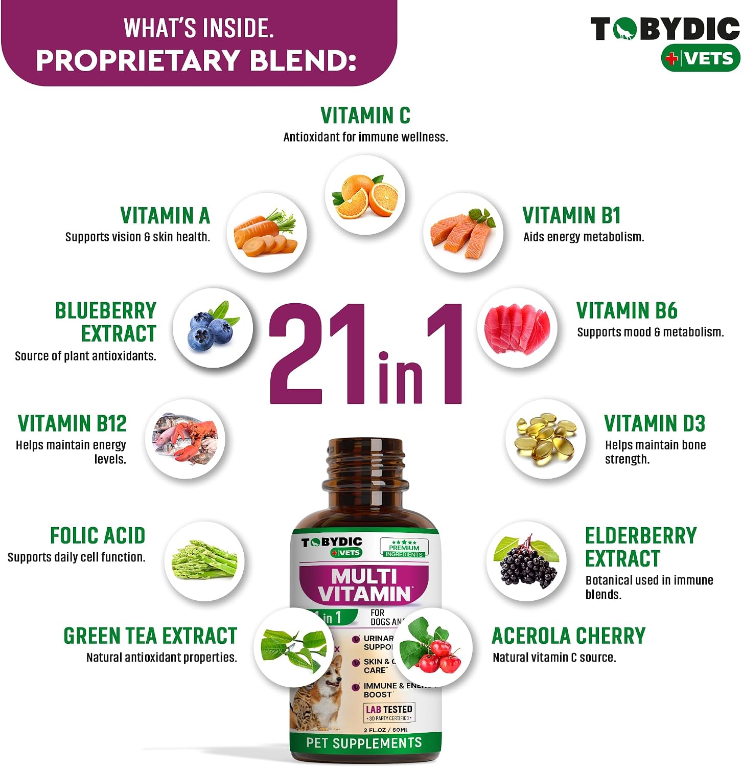 Beloved Pets Tobydic cranberry kidney and bladder support liquid for dogs