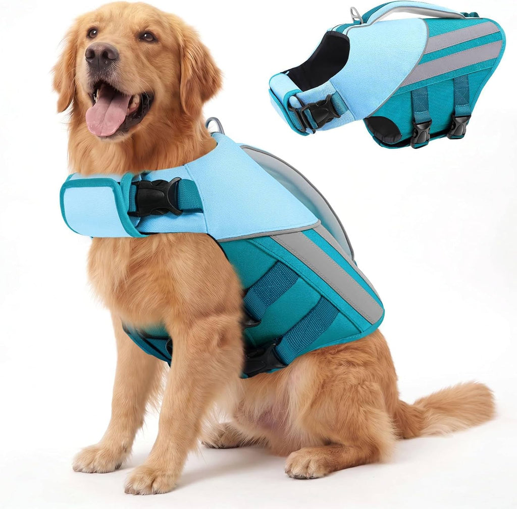 Queenmore Dog Life Jacket for Large Dogs, Lightweight High Flotation Dog Life Vest for Boating, Adjustable Pet Swimming Vest Lifesaver with Rescue Handle for Large Dogs, Rose Pink L - Image 13