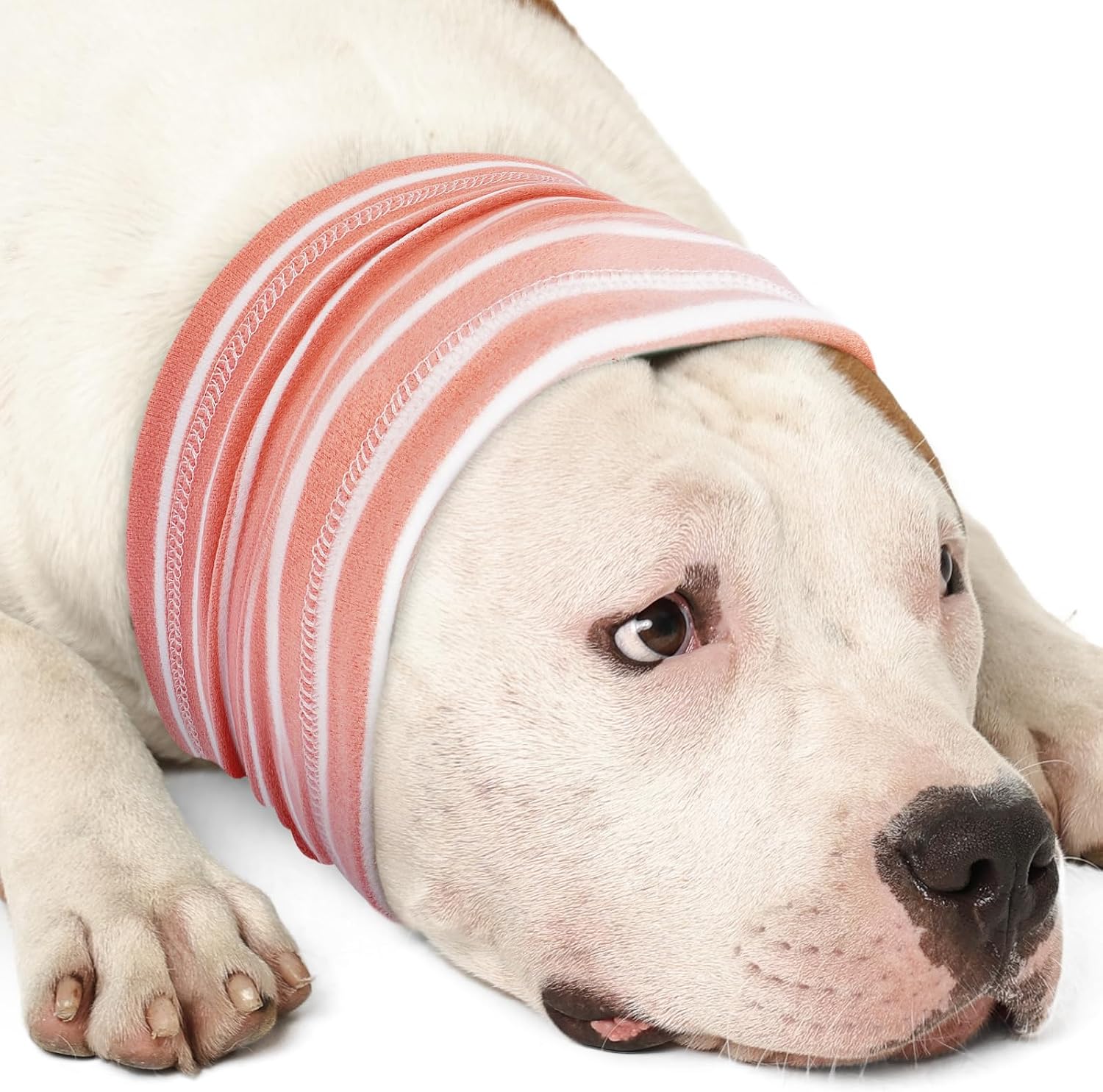 Nanaki Calming Hoodie Dog Grooming Ear Cover Anxiety Relief-No Shake Dog Ear Wrap Hematoma, Striped Head Wrap Snoods for Noise Protection, Bath, Fireworks, Thunderstorm, Blow Drying, Warm-Keeping - Image 14