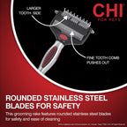 Ergonomic comfort-grip handle of CHI dog grooming tool