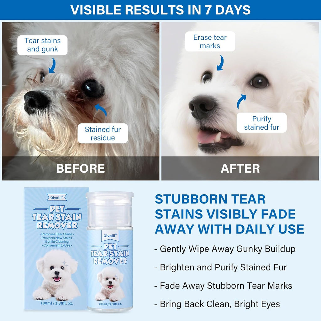 Oivolii pet eye cleanser liquid for removing tear stains