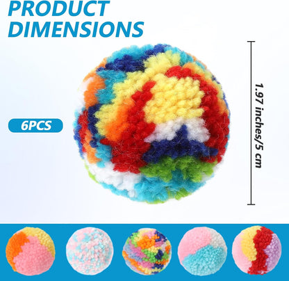 Soft texture colorful kitten teaser play balls set close up view