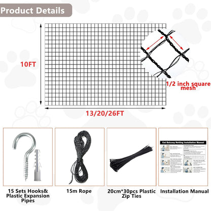 Close up of Poyee durable HDPE cat safety mesh texture