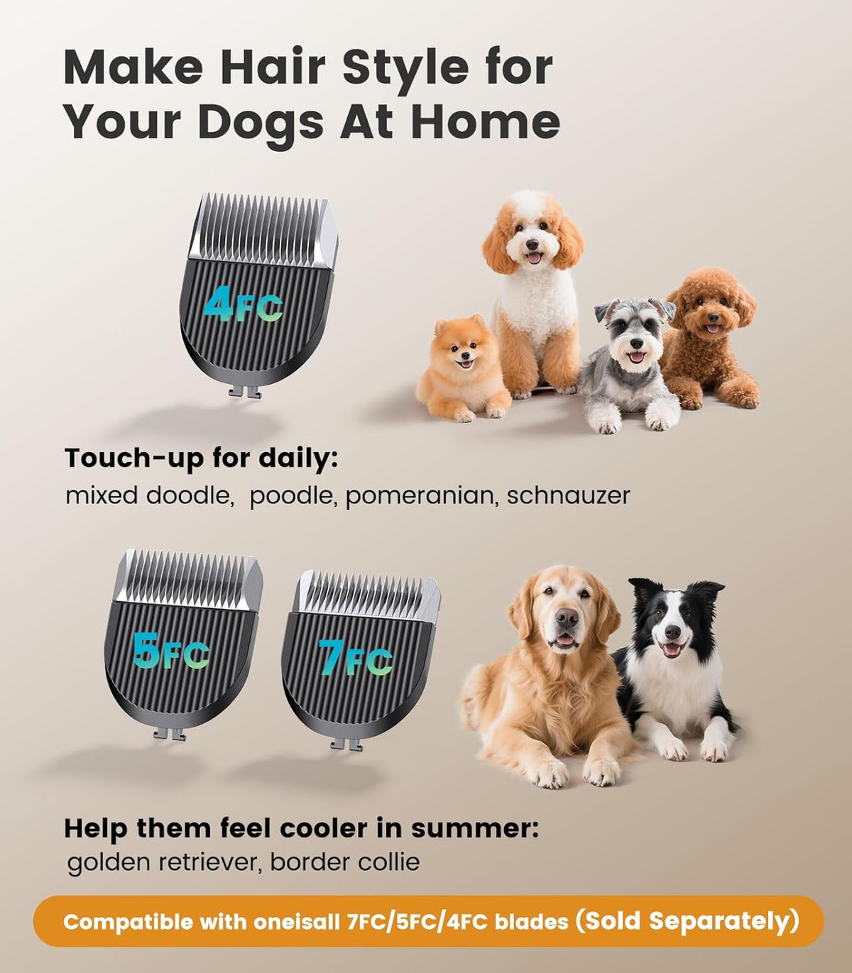 Rechargeable pet hair shaver displaying remaining battery life on digital screen.