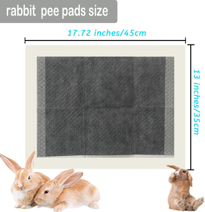 Comparison of rabbit pee pad size inside a pet carrier