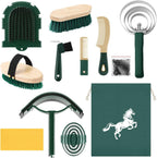 Abbylike 12 Pieces Horse Grooming Kit Racing Festival Tack Room Supplies Horse Brush Sets Equine Care Cleaning Kit Shedding Grooming Massaging Tools(Khaki) - Image 11