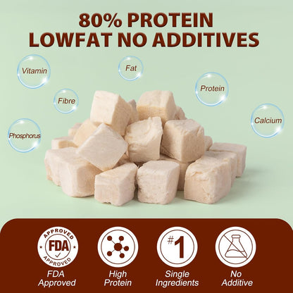 Allergen friendly gluten free freeze dried chicken meat chunks for pets
