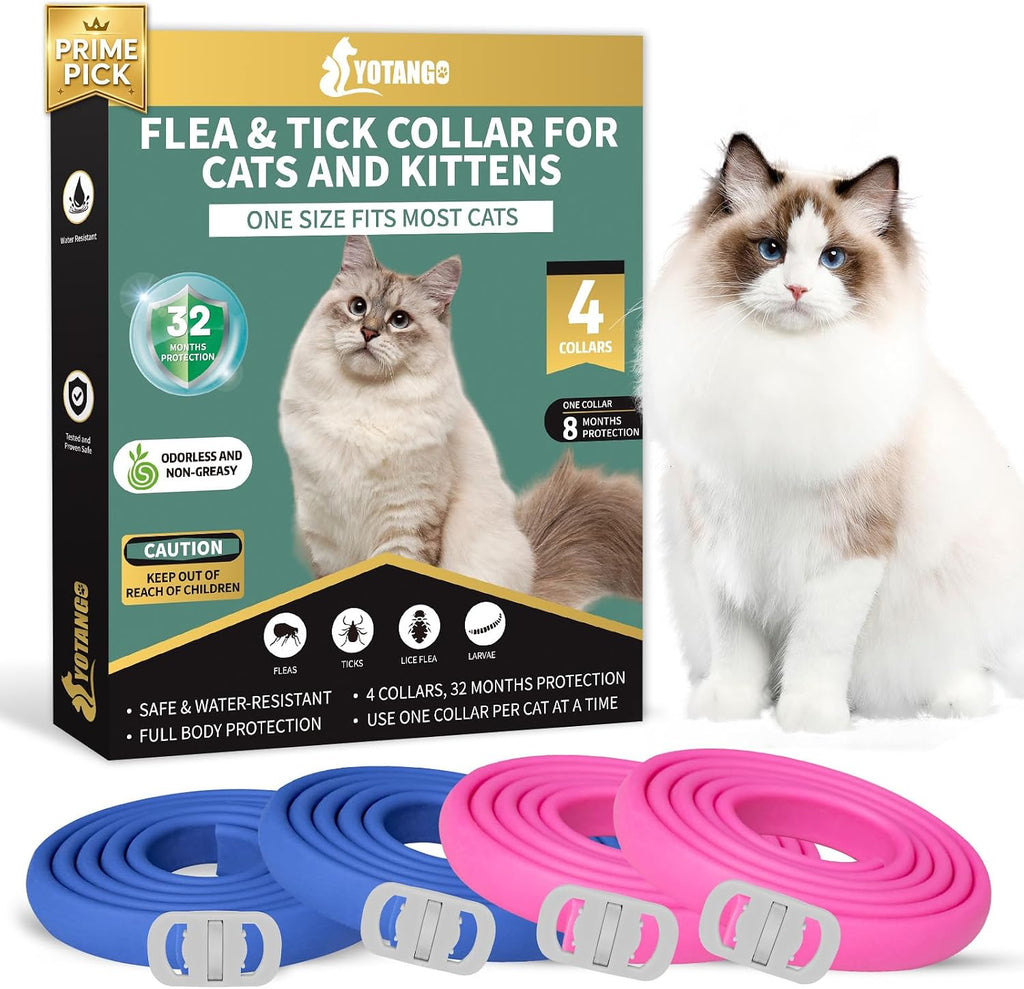 Yotango 4 pack cat flea and tick collar set
