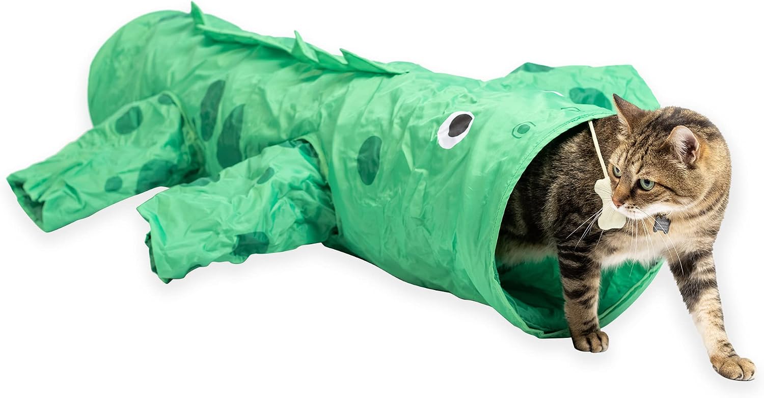 Pet Craft Supply Magic Mewnicorn Multi Cat Tunnel Boredom Relief Toys with Crinkle Feather String for Dogs, Cats, Rabbits, Kittens and Guinea Pigs for Hiding Hunting and Resting - Image 10