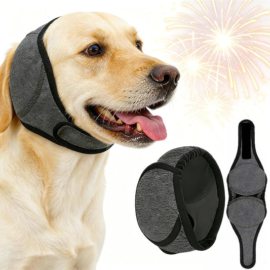 LHP dog ear muffs noise cancelling gray large size front view