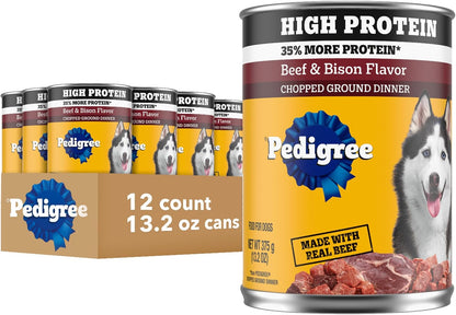 Pedigree High Protein Wet Dog Food, Adult Soft Canned Dog Food Variety Pack, Chicken Duck & Beef Bison Flavor, 13.2 oz. Cans, 12 Count - Image 14