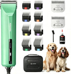 AmpFix Professional Dog/Pet Grooming Clippers - 2-Speed Heavy-Duty Motor, 2 Detachable Blade 8 Metal Combs, 10ft Cord, Runs Cool & Quiet, Anti-Slip Shatter-Proof Housing for All Animal Coats - Image 9