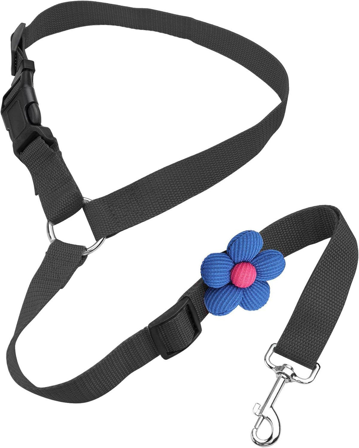 YAOHDAO Dog Seat Belt Harness for Car, Restraint Adjustable with Elastic Bungee Buffer Headrest for Vehicle, 360 degrees Swivel Carabiner Nylon Pet Safety Seat Belts Heavy Duty Car Harness for Dogs Rosy Red - Image 10
