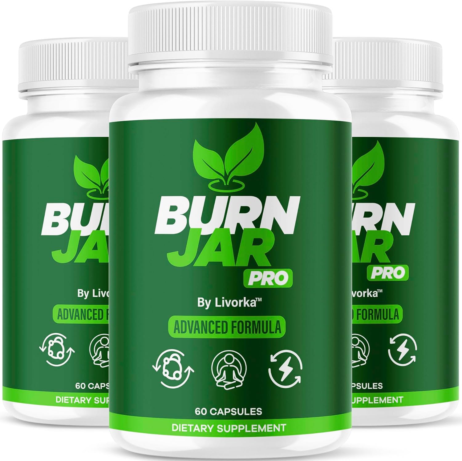 Livorka Burn Jar Pro bottle front view showing weight management supplement.