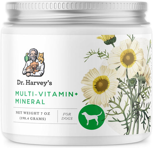 Dr. Harvey's Herbal Multi-Vitamin and Mineral Supplement for dogs front label view.