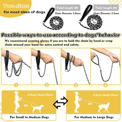 LUFFWELL premium imported black dog leash with 1000D nylon protective sleeve