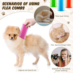 Hushee colorful kitten flea comb showing fine teeth density variation
