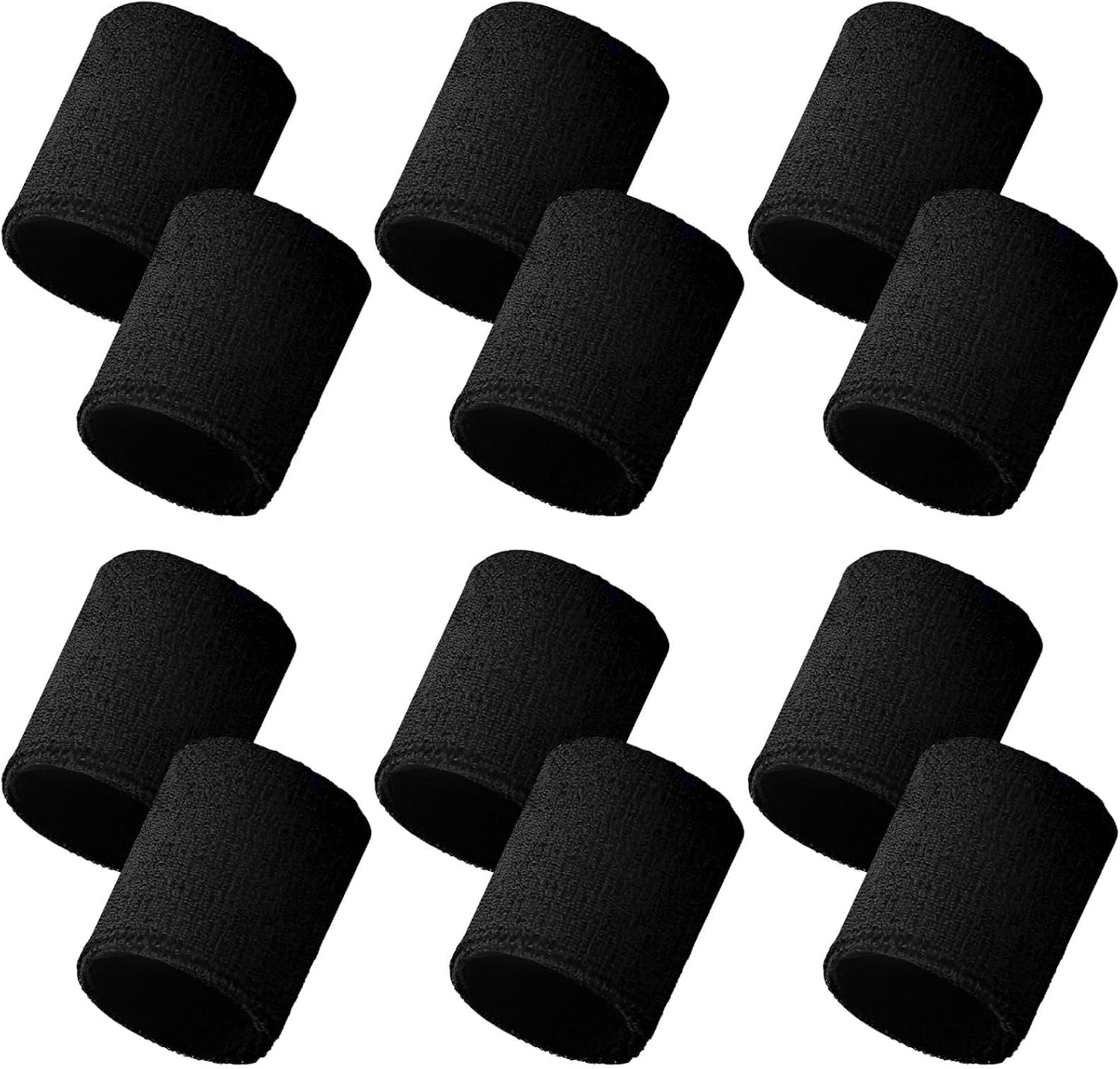 Giyawa 12 piece black sports sweatband set front view