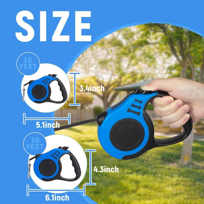 Blue Lievuiken automatic telescopic dog lead side profile